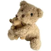 Egmont toys knuffel beer Eustache met baby - zachte knuffel 12x12x15 cm.