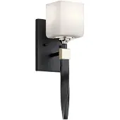 Kichler LED Wandlamp Marette | 3W 3000K 300Lm 830 | IP44 | Black and Nickel