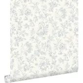 ESTAhome behang elegante bloemen lichtblauw - 50 x 900 cm - 132103