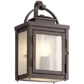 Kichler LED Wand Buitenlamp Carlson | 1X E27 Max 60W | IP44 | Dimbaar | Rubbed Bronze
