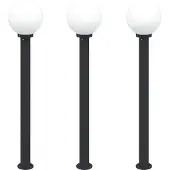 vidaXL Bolderverlichting 3 stuks 120 cm Zwart IP44