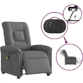 vidaXL Massagestoel elektrisch verstelbaar stof donkergrijs