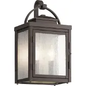 Kichler LED Wand Buitenlamp Carlson | 2X E14 Max 40W | IP44 | Dimbaar | Rubbed Bronze