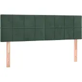 vidaXL Boxspring met matras fluweel donkergroen 140x200 cm