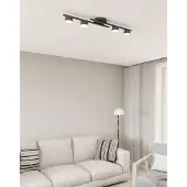 Emibig Plafondlamp Fragment, dimbaar, zwart, Woon-/ Eetkamer, metaal, Modern, plafondlamp