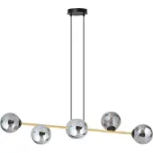 Emibig Hanglamp voor boven de tafel, , 6xE14, 10W, GRAVITY, 6-lichts, zwart, goud, grafiet, modelnummer 1237/6