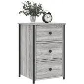 vidaXL Nachtkastjes 2 st 40x36x60 cm bewerkt hout grijs sonoma eiken