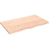 vidaXL Wastafelblad 100x60x(2-4) cm onbehandeld massief hout