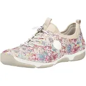 Rieker Sneakers laag lichtbeige / azuur / geel / donkerroze