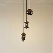 LUCANDE Hanglampe , Elani, dimbare, Zwart, Woonkamer, Glas, Modern