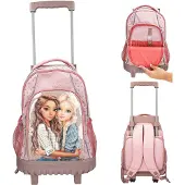 TOPModel - School Backpack Trolley - Rosé with Grey Polka Dots
