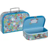 Ginza.se Valisettes - - Vrede en Liefde - Set van 2 nestvalisettes - Stevig karton - Blauw