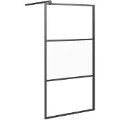 vidaXL Inloopdouchewand 100x195 cm halfmat ESG-glas zwart