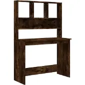 vidaXL Bureau met schappen 102x45x148 cm bewerkt hout gerookt eiken