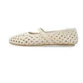 Bianco Ballerina met riempjes 'Stella' offwhite