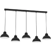 Luminex Zwarte hanglamp met vijf lichtpunten, model SVEN 9096