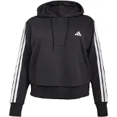 Adidas Essentials 3-Stripes French Terry Hoodie met Korte Rits (Grote Maat)