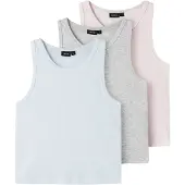 LMTD Top lichtblauw / lichtgrijs / pastelroze