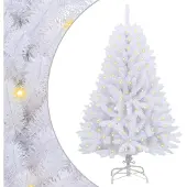 vidaXL Kunstkerstboom 150 LED's PVC en Staal Wit