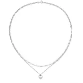 Elli - Halsketting - Dames Laagje hart hanger Figaro in 925 Sterling Zilver - Dames