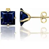 LGT JWLS Classic Stud Oorbellen Vierkant - Blauw Goud-4mm