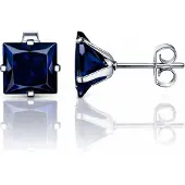 LGT JWLS Classic Stud Oorbellen Vierkant - Blauw Zilver-8mm