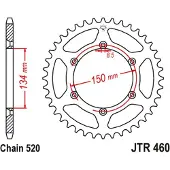 ItalyRacing 520 Jtr460.45 Steel Achtertandwiel