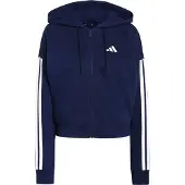 Adidas Sportief sweatvest 'ESSENTIALS 3-STRIPES FRENCH TERRY FULL ZIP' donkerblauw / wit