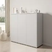 Meubella - Amber 2 - Schoenenkast - Lichtgrijs - 109x35x99 cm