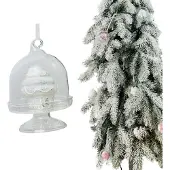 Inspiruj - Kerstbal - Biało-srebrna Babeczka - Glas - 7,5 cm
