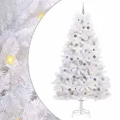 vidaXL Kunstkerstboom Wit 128 x 128 x 270 cm PVC en Metalen