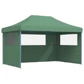 vidaXL Partytent, inklapbaar, pop-up model, met 3 zijpanelen, groen