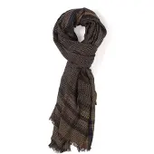 FashionFlair Navy/Grijze Sjaal - Sjaal met print - Viscose Sjaal