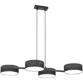 Valotorni Hanglamp Drumz 4, dimbaar, zwart, Woon-/ Eetkamer, metaal, Modern, hanglamp