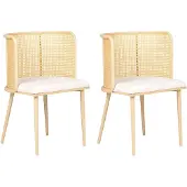 Beliani KOBUK - eetkamerstoel set van 2 - Lichtbeige - Metaal
