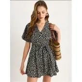 Bianco Bloemen V-hals Midi-jurk met Split
