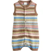 Next Rompertje/body azuur / bruin / lichtgroen / oudroze