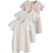 Next Rompertje/body beige / donkerbeige / lichtgrijs