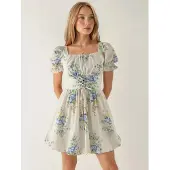 Busem Floral A-lijn Mini-jurk met Strikdetail