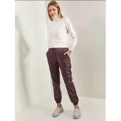 Bianco Faux leren joggingsbroeken met verlaagde pijpen
