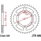JT Sprockets 520 Jtr486.45zbk Steel Achtertandwiel