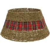 Everlands Kerstboomrok Eline Naturel / Rood D 70 H 28 Cm