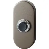 GPF bouwbeslag Beldrukker ovaal 70x32x10mm met zwarte button Mocca blend