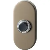 GPF bouwbeslag Beldrukker ovaal 70x32x10 mm met zwarte button Champagne blend