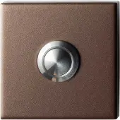 GPF bouwbeslag Beldrukker vierkant 50x50x8 mm met RVS button Bronze blend