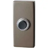 GPF bouwbeslag Beldrukker rechthoekig 70x32x10 mm met zwarte button Mocca blend