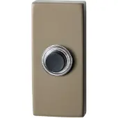 GPF bouwbeslag Beldrukker rechthoekig 70x32x10 mm met zwarte button Champagne blend