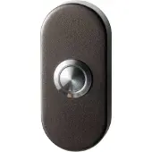 GPF bouwbeslag Beldrukker ovaal 70x32x10mm met RVS button Dark blend