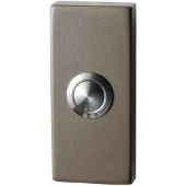 GPF bouwbeslag Beldrukker rechthoekig 70x32x10 mm met RVS button Mocca blend