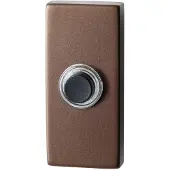 GPF bouwbeslag Beldrukker rechthoekig 70x32x10 mm met zwarte button Bronze blend
